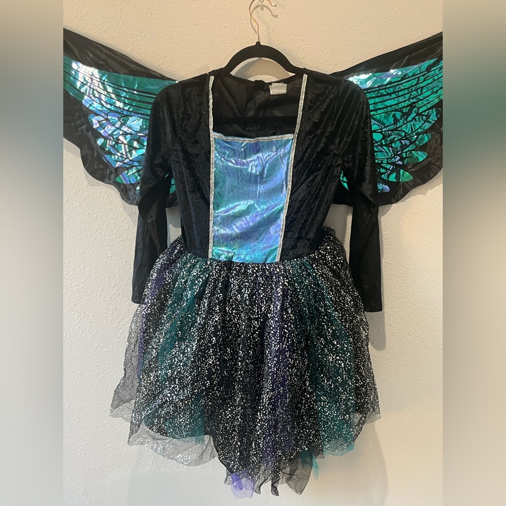 Sparkling Black and Blue Fairy Costume for Kids